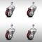 Service Caster 3.5 Inch SS Maroon Polyurethane Wheel Swivel 12mm Threaded Stem Caster Set SCC-SSTS20S3514-PPUB-MRN-M1215-4 - alternate 1